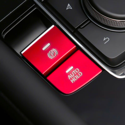 Red Interior Parking Accessories P-Gear P Gear Brake Hold Function Button Frame Trims For Mazda 3 Axela 2019 2020