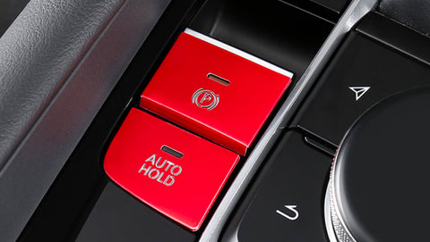 Red Interior Parking Accessories P-Gear P Gear Brake Hold Function Button Frame Trims For Mazda 3 Axela 2019 2020