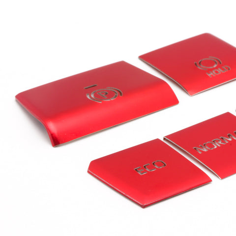 Red Gear P Gear Brake Hold Accessories Function Button Frame Interior Trims 5 Pieces For Toyota RAV4 2019-2024