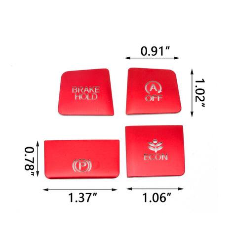 Red Gear Accessories P Gear Brake Hold Function Button Frame Cover Trims For Honda Civic 2018 2019