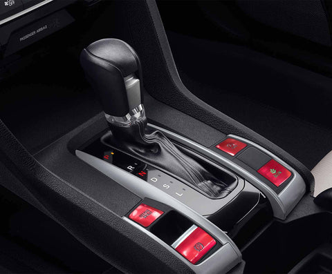Red Gear Accessories P Gear Brake Hold Function Button Frame Cover Trims For Honda Civic 2018 2019