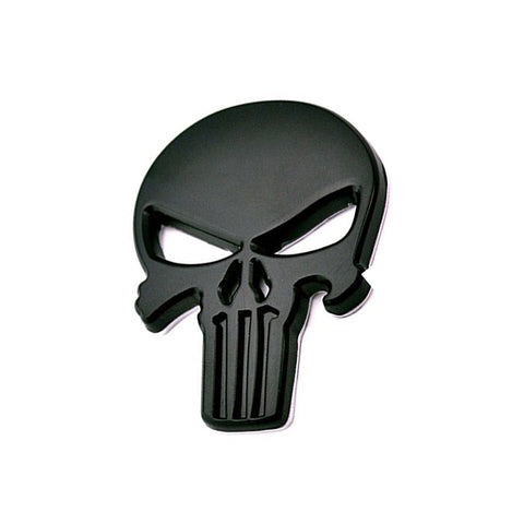 3D Black/White The Punisher Rock Skull Emblem Skeleton Car Badge Sticker
