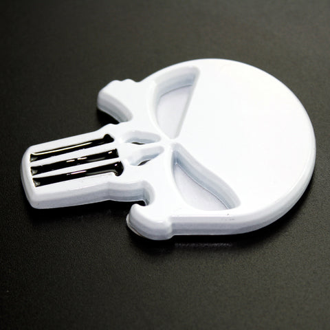 3D Black/White The Punisher Rock Skull Emblem Skeleton Car Badge Sticker