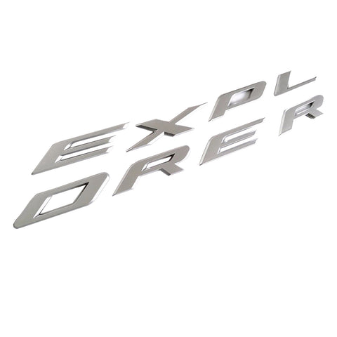 EXPLORER Emblem Decal Sticker Front Hood Rear Trunk Badge For Ford Matte Silver Chrome/Matte Black/Silver