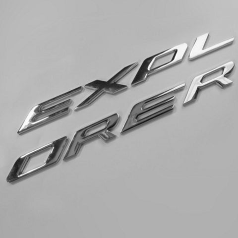EXPLORER Emblem Decal Sticker Front Hood Rear Trunk Badge For Ford Matte Silver Chrome/Matte Black/Silver