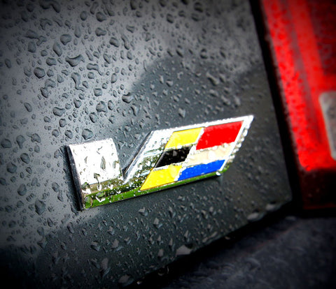 Cadillac V Emblem Decal Sticker Front Hood Rear Trunk Fender Metal Badge SLS CTS