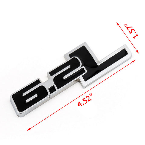 2X Black White \ Black \ Red \ Black Red 6.2L Side Door/Fender Chrome Alloy Metal Badge Emblems For Ford F-150 F-250 F-350 F-450 Raptor Trucks