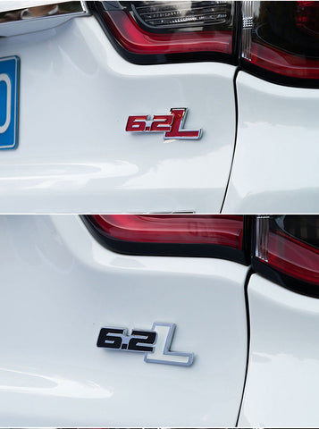 2X Black White \ Black \ Red \ Black Red 6.2L Side Door/Fender Chrome Alloy Metal Badge Emblems For Ford F-150 F-250 F-350 F-450 Raptor Trucks