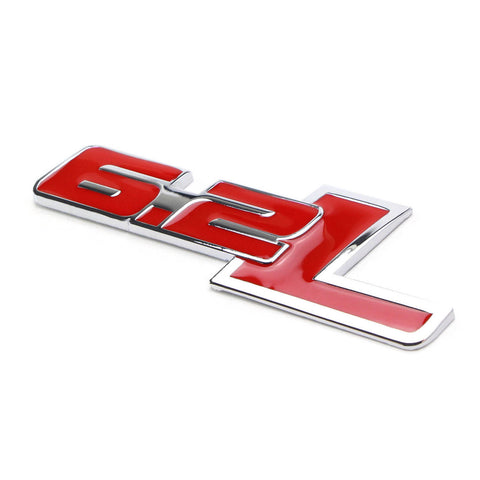 2X Black White \ Black \ Red \ Black Red 6.2L Side Door/Fender Chrome Alloy Metal Badge Emblems For Ford F-150 F-250 F-350 F-450 Raptor Trucks