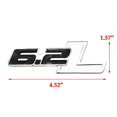 2X Black White \ Black \ Red \ Black Red 6.2L Side Door/Fender Chrome Alloy Metal Badge Emblems For Ford F-150 F-250 F-350 F-450 Raptor Trucks