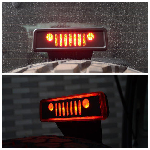 1x Grill Logo Third Brake Light Decor Cover For 07-2018 Jeep Wrangler JK Rubicon
