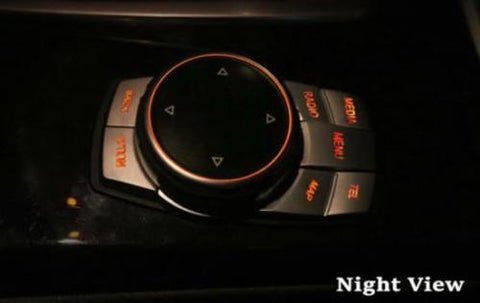 iDrive Interior Multi-Media Control Button Cover 7-Button Trims Stickers Aluminum Alloy Wire Drawing Decoration for BMW 2 3 4 5 6 X1 X3 X4 X5 X6 i3 Z4 M Series
