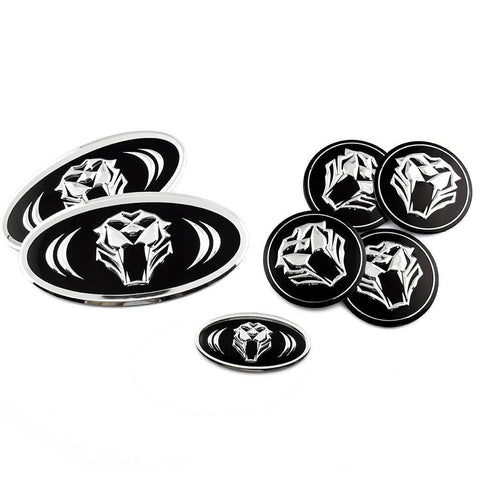 7Pcs 3D K5 Tigris Emblem Set (Grille Trunk Steering Wheel 4 Rims) For Kia Optima 2011-2014