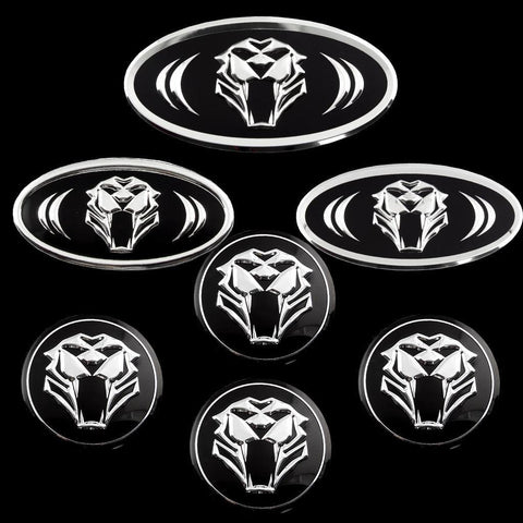 7Pcs 3D K5 Tigris Emblem Set (Grille Trunk Steering Wheel 4 Rims) For Kia Optima 2011-2014