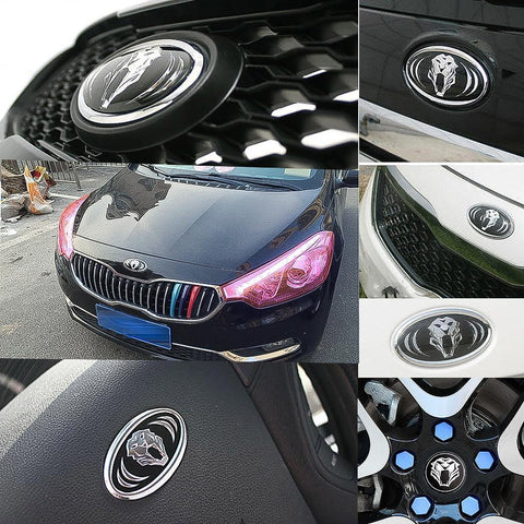 7Pcs 3D K5 Tigris Emblem Set (Grille Trunk Steering Wheel 4 Rims) For Kia Optima 2011-2014
