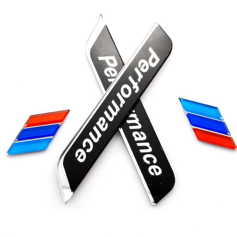 1 Set /// Performance Sports Door Window 3D Decal Emblem Sticker For BMW E60 E90 F30 F10 X1 X5