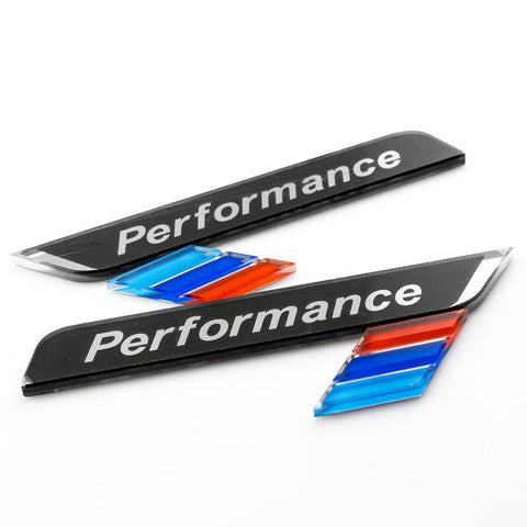 1 Set /// Performance Sports Door Window 3D Decal Emblem Sticker For BMW E60 E90 F30 F10 X1 X5