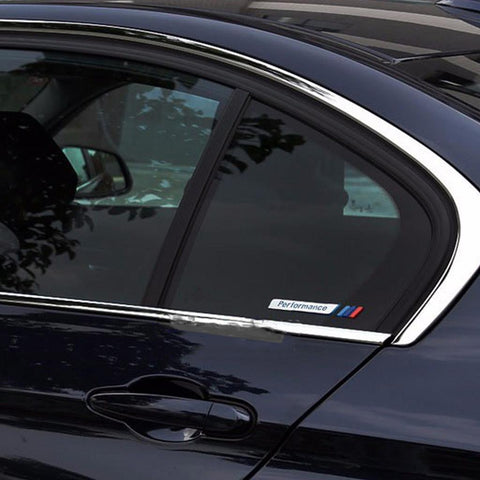 1 Set /// Performance Sports Door Window 3D Decal Emblem Sticker For BMW E60 E90 F30 F10 X1 X5