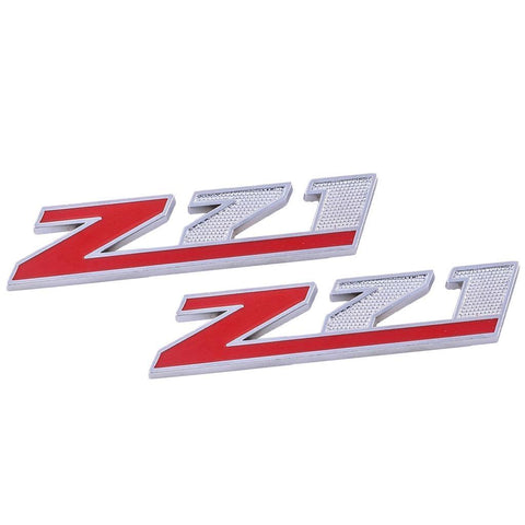 2X Black \ Red Z-71 Front Badge Emblem w/Grille Mount Insert Bracket For Chevrolet Avalanche Silverado Colorado Tahoe Suburban, etc