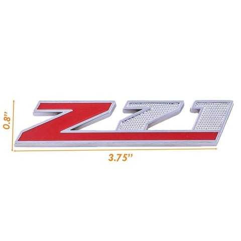 2X Black \ Red Z-71 Front Badge Emblem w/Grille Mount Insert Bracket For Chevrolet Avalanche Silverado Colorado Tahoe Suburban, etc