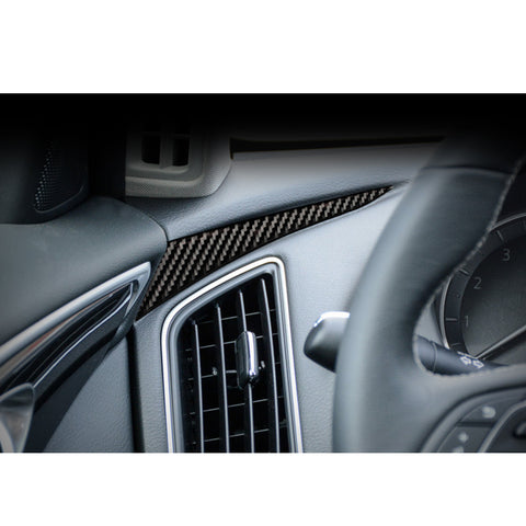 Left+Passenger Side Dashboard Trim Decal Carbon Fiber For Infiniti Q50 Q60 14-23