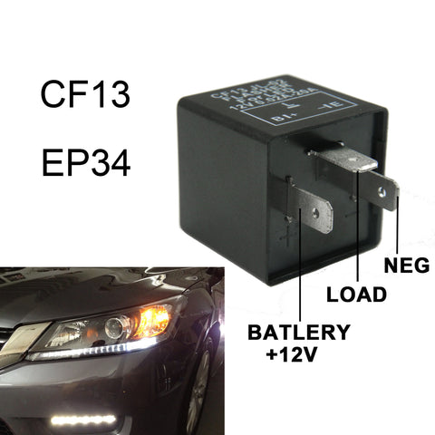 3-Pin CF-13 CF13 EP34 Electronic Flasher Relay Fix Compatible With LED Turn Signal Light Bulbs