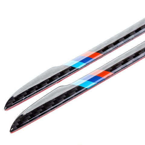 Balck Real Carbon Fiber M-color Car Side Door Edge Guard Protection Trims Stickers For BMW