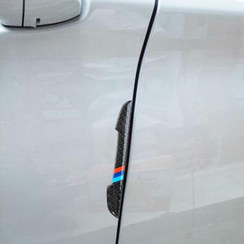 Balck Real Carbon Fiber M-color Car Side Door Edge Guard Protection Trims Stickers For BMW