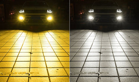 880 881 Dual Color 6000K White 3500K Yellow Switch COB LED Bulbs Fog Light Lamps