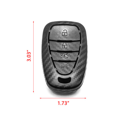 Matte Carbon Fiber Texture Key Fob Case Keyless Smart Key Protective Hard Cover for Chevrolet Cruze Malibu Camaro Volt 2016-2019 4-button Key