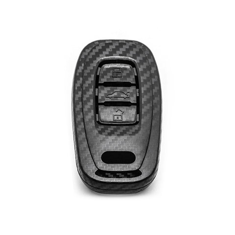 Matte Carbon Fiber Style Key Fob Shell Case Keyless Key Hard Cover Protector for Audi R8 Q5 Q7 S3 S4 S5 S6 S7 S8 SQ5 RS5 RS7 A4 A5 A6 A7 A8 3-button Smart Key