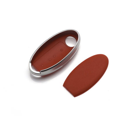 Smart Key Fob Cover Case Holder Soft TPU Full Cover Protection For Nissan Altima Maxima Murano Sentra Versa Pathfinder Armada 4 Button Keyless Entry Remote, Brown