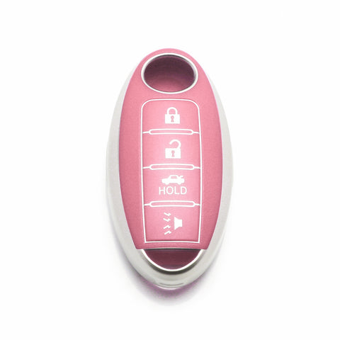 Smart Key Fob Cover Case Holder Soft TPU Full Cover Protection For Nissan Altima Maxima Murano Sentra Versa Pathfinder Armada 4 Button Keyless Entry Remote, Black