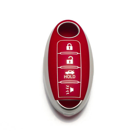 Smart Key Fob Cover Case Holder Soft TPU Full Cover Protection For Nissan Altima Maxima Murano Sentra Versa Pathfinder Armada 4 Button Keyless Entry Remote, Black