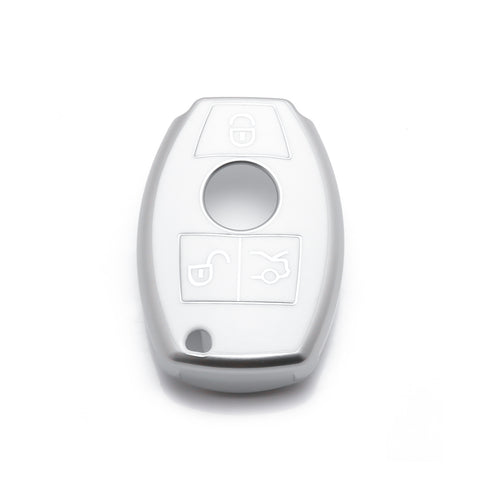 For Mercedes Benz Key Fob Cover, Key Fob Case for Mercedes Benz C E M S CLA CLS CLK GLC GLK G Class Soft TPU Full Cover Protection Smart Remote Keyless Entry Key Fob Shell, Black