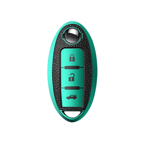 3 Button Blue TPU Key Fob Cover Case Holder Protect For Nissan Rogue Pathfinder