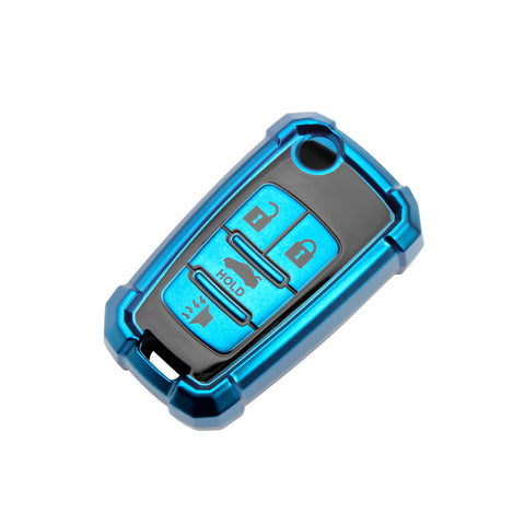 TPU Key Fob Cover Case Remote Holder Protector Jacket for Chevrolet Equinox Camaro Cruze Malibu Sonic Volt Park Impala/Fit Buick Encore Allure Regal, Blue