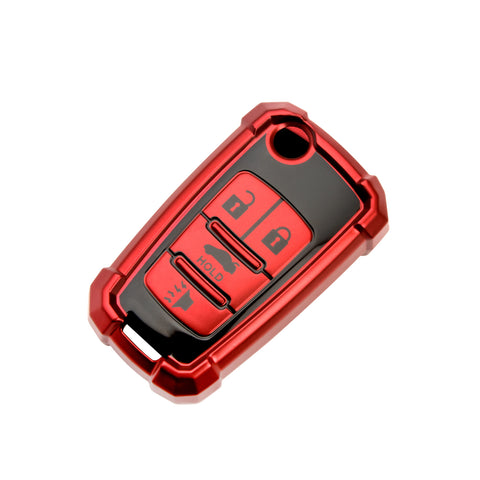 TPU Key Fob Cover Case Remote Holder Protector Jacket for Chevrolet Equinox Camaro Cruze Malibu Sonic Volt Park Impala/Fit Buick Encore Allure Regal, Blue