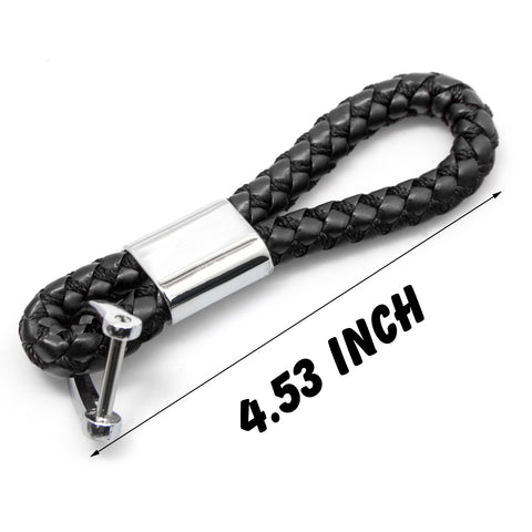 Braided PU Leather Strap Key Chain Ring Universal Fits Car Office Home Keys Fob Keychain Holder