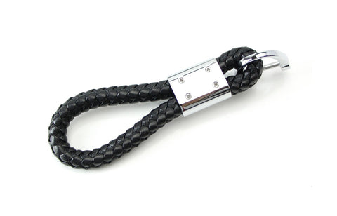 Braided PU Leather Strap Key Chain Ring Universal Fits Car Office Home Keys Fob Keychain Holder