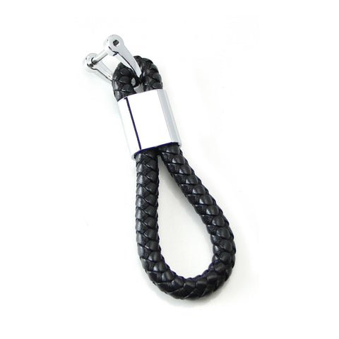 Braided PU Leather Strap Key Chain Ring Universal Fits Car Office Home Keys Fob Keychain Holder