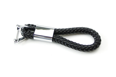 Braided PU Leather Strap Key Chain Ring Universal Fits Car Office Home Keys Fob Keychain Holder