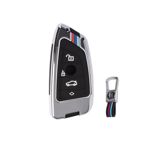 Carbon Fiber Style Silicone Key Fob Cover Protective Case for BMW 1 3 5 6 Series X5 X6 Z4