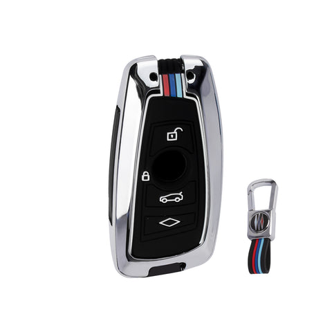 Carbon Fiber Style Silicone Key Fob Cover Protective Case for BMW 1 3 5 6 Series X5 X6 Z4