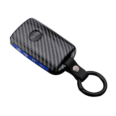 Carbon Fiber Texture Full Protect Remote Key Fob Cover For Mazda CX-9 2020-23