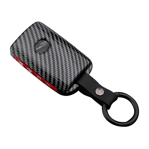 Carbon Fiber Texture Full Protect Keyless Key Fob Cover For Mazda CX-9 2020-23