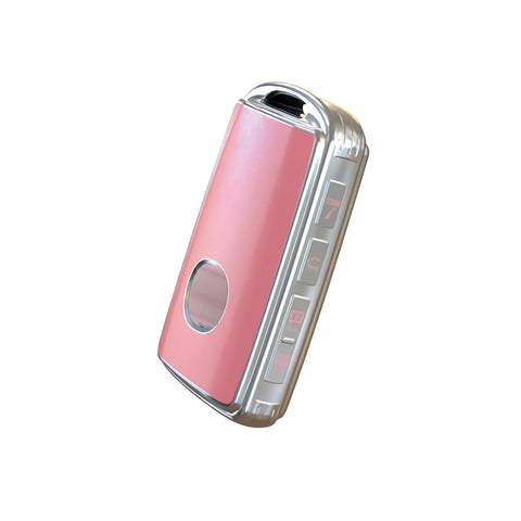 Pink TPU Sand Leather Full Protect Remote Key Fob Cover For Mazda CX-9 2020-23