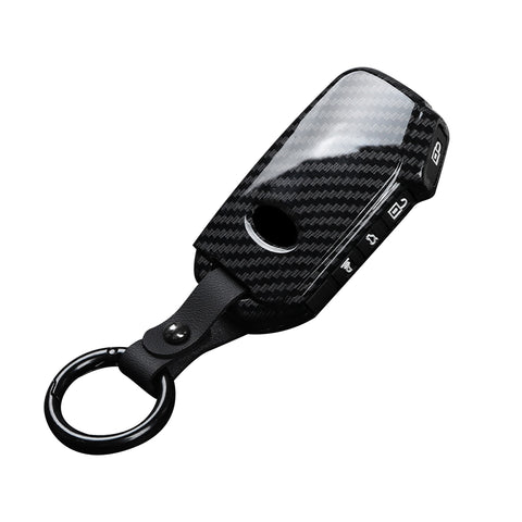 Carbon Fiber Texture Full Covered Remote Key Skin Cover For Kia Optima 2018-22