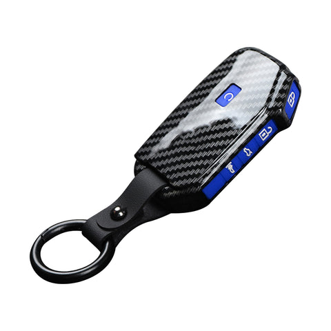 5-Button Carbon Fiber Texture Full Covered Remote Key Skin For Kia Seltos 2018+