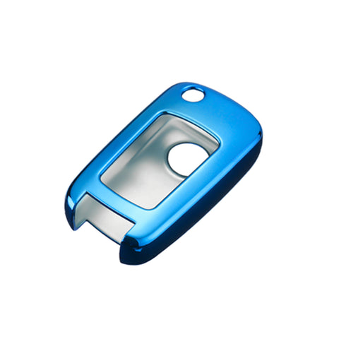 TPU Key Fob Cover Case Remote Holder Protector Jacket for Chevrolet Equinox Camaro Cruze Malibu Sonic Volt Park Impala/Fit Buick Encore Allure Regal, Blue